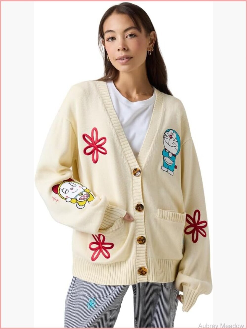 Oversized Cardigan with Embroidery